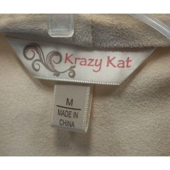 Krazy Kat Cream Open Front Medium Cardigan Waterfall Lace Look Cutout Trim - Picture 4 of 6